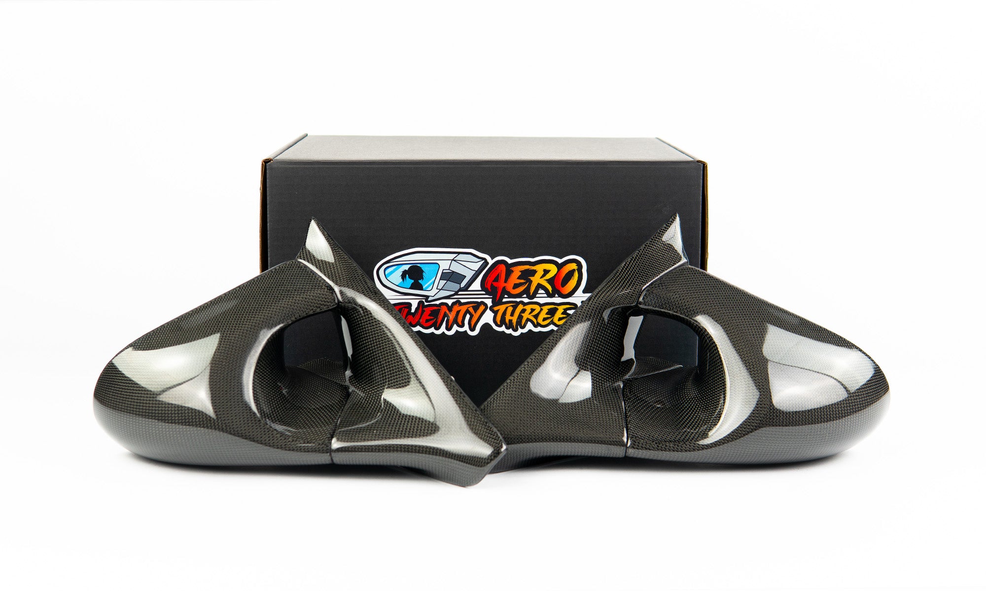 Power Aero Mirrors - Plain Weave Carbon Fibre