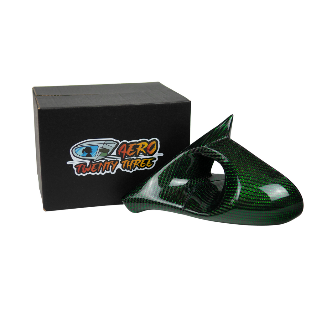 Power Aero Mirrors - Green Twill Weave Carbon Fibre